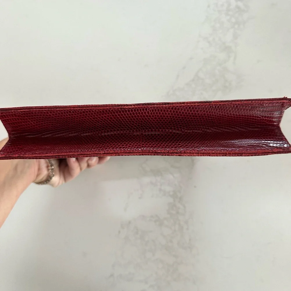 Siso made In Italy Handbag Purse Red snakeskin Leather VINTAGE great condition